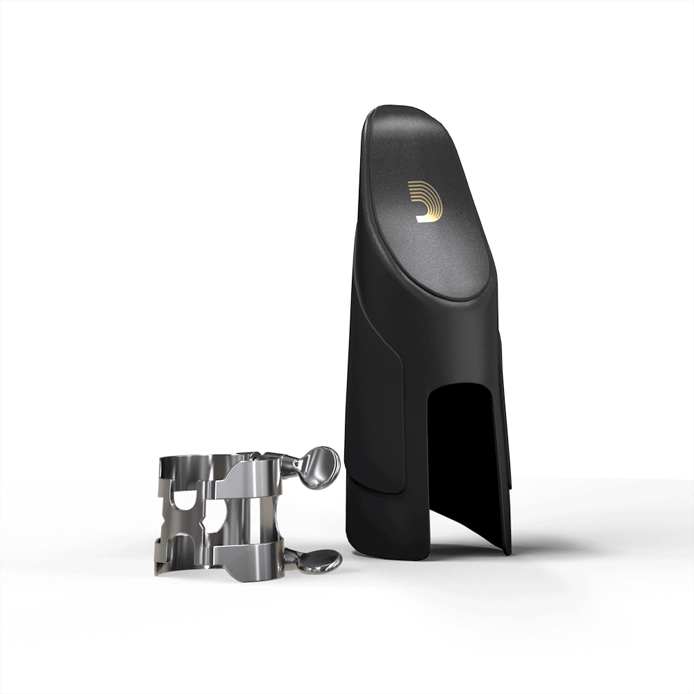 Лигатура и пластиковый колпачок на мундштук Кларнета Bb D'Addario Rico H-Ligature, серебряная лакировка