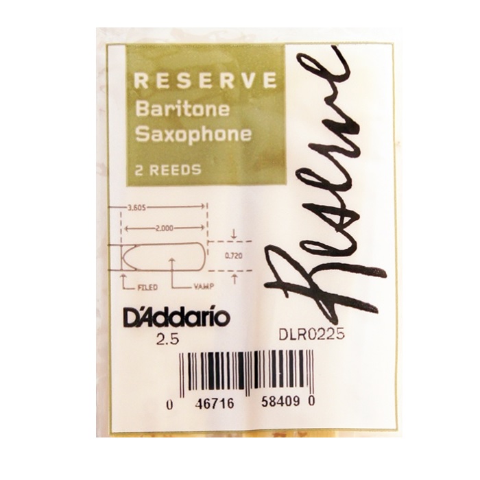 Трости для Баритон-саксофона D'Addario Reserve № 2,5 filed (2 шт.)