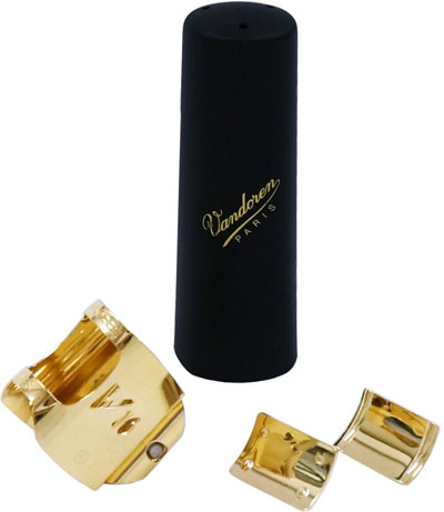 Лигатура и колпачок на металлический мундштук V 16 Тенор-саксофона Vandoren Optimum, позолоченная