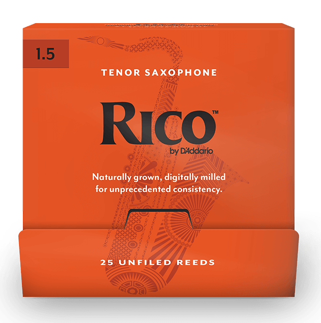 Трости для Тенор-саксофона D'Addario Rico № 1,5 unfiled, в индивидуальной упаковке (25 шт.)