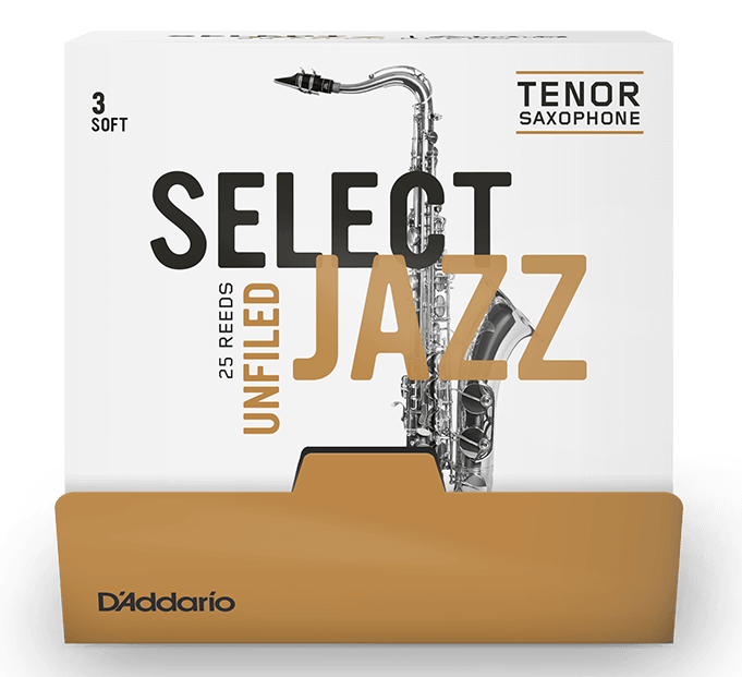 Трости для Тенор-саксофона D'Addario Select Jazz № 3 Soft, unfiled, в индивидуальной упаковке (25 шт.)