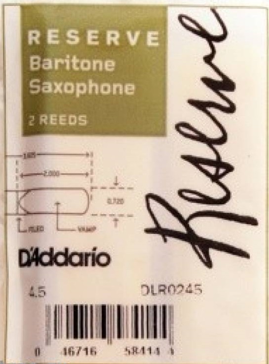 Трости для Баритон-саксофона D'Addario Reserve № 4,5 filed (2 шт.)