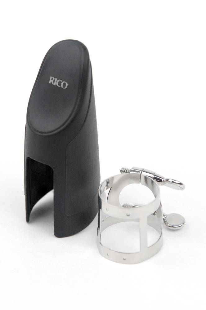 Лигатура и колпачок на мундштук Альт-Саксофона D'Addario Rico, никелированная