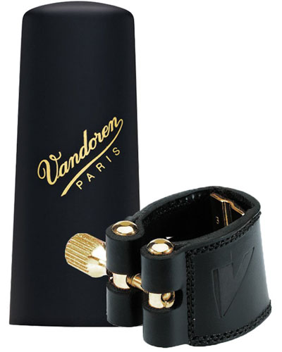 Лигатура кожаная и пластиковый колпачок на эбонитовый мундштук V 16 Баритон-саксофона Vandoren