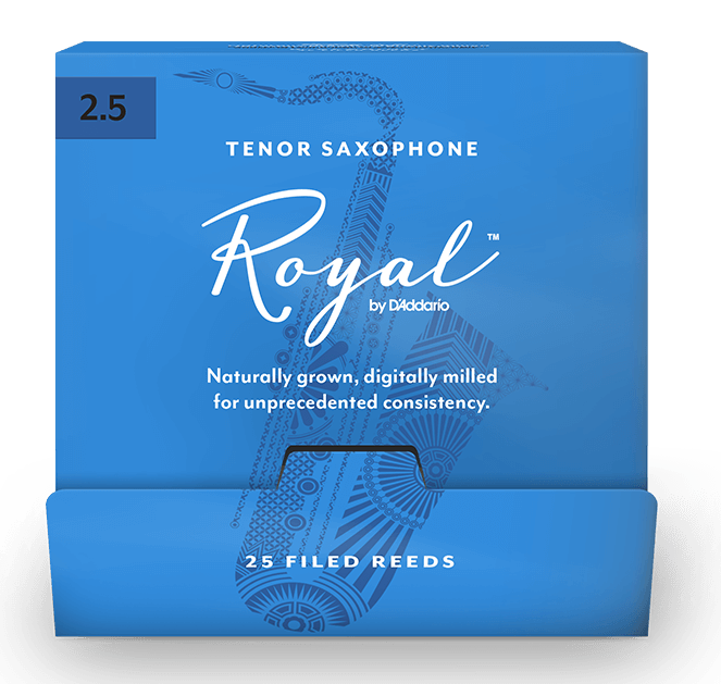 Трости для Тенор-саксофона D'Addario Royal № 2,5 filed, в индивидуальной упаковке (25 шт.)