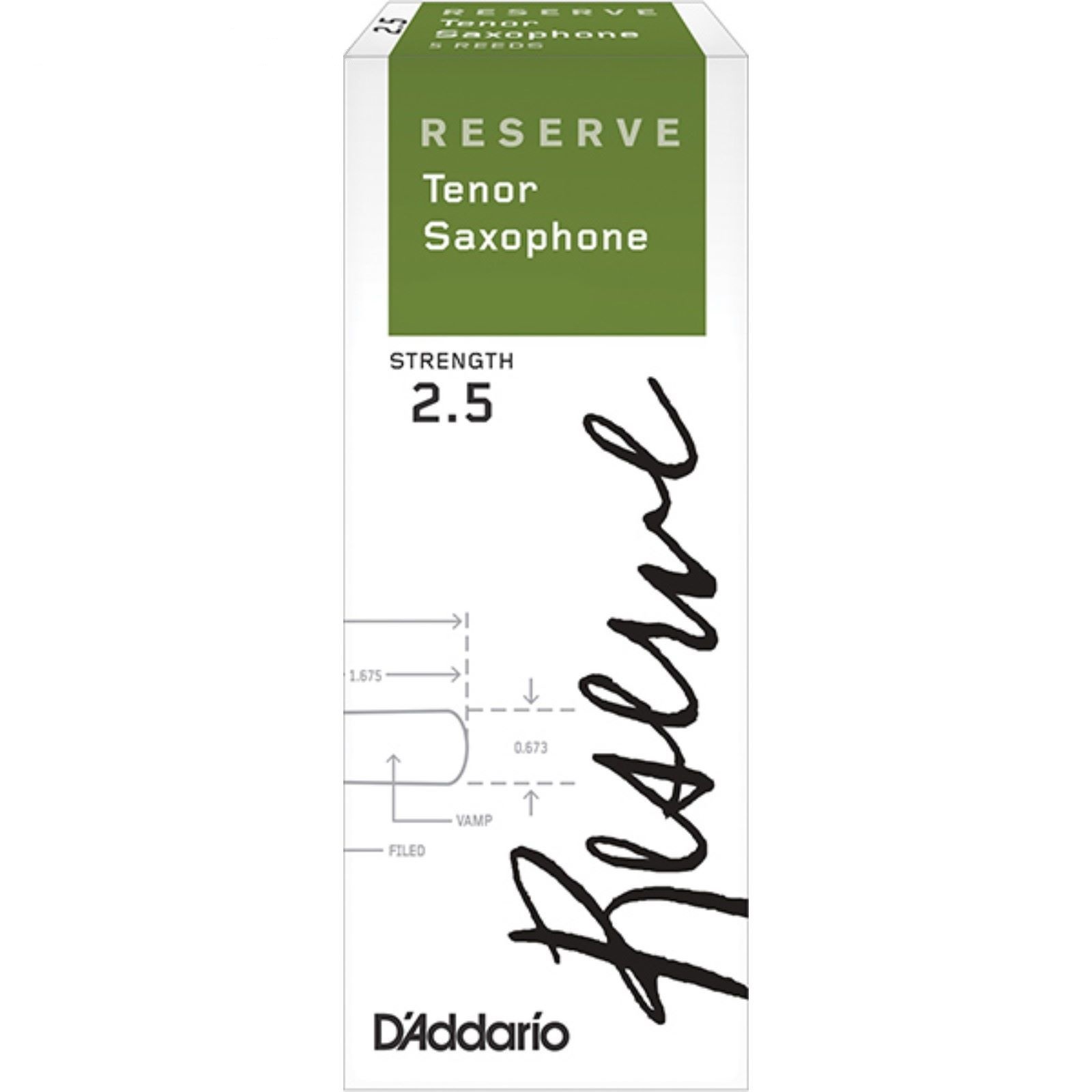 Трости для Тенор-саксофона D'Addario Reserve № 2,5 filed (2 шт.)