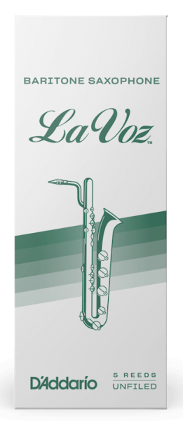 Трости для Баритон-саксофона D'Addario La Voz Medium Hard, unfiled (5 шт.)