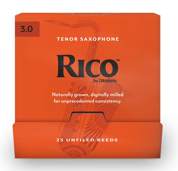 Трости для Тенор-саксофона D'Addario Rico № 3 unfiled, в индивидуальной упаковке (25 шт.)
