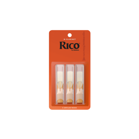 Трости для Кларнета Bb D'Addario Rico № 2 unfiled (3 шт.)