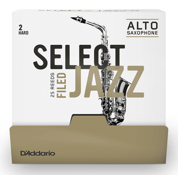 Трости для Альт-саксофона D'Addario Select Jazz № 2 Hard filed, в индивидуальной упаковке (25 шт.)