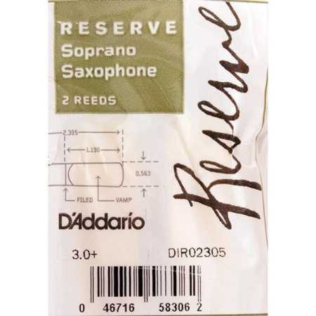 Трости для Сопрано-саксофона D'Addario Reserve № 3+ filed (2 шт.)