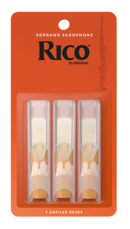 Трости для Сопрано-саксофона D'Addario Rico № 3 unfiled (3 шт.)