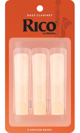 Трости для Бас-кларнета Bb D'Addario Rico № 2 unfiled (3 шт.)