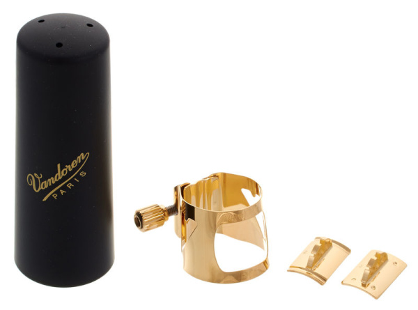 Лигатура и колпачок на эбонитовый мундштук V 16 Баритон-саксофона Vandoren Optimum, позолоченная