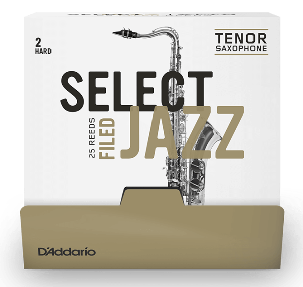 Трости для Тенор-саксофона D'Addario Select Jazz № 2 Hard filed, в индивидуальной упаковке (25 шт.)